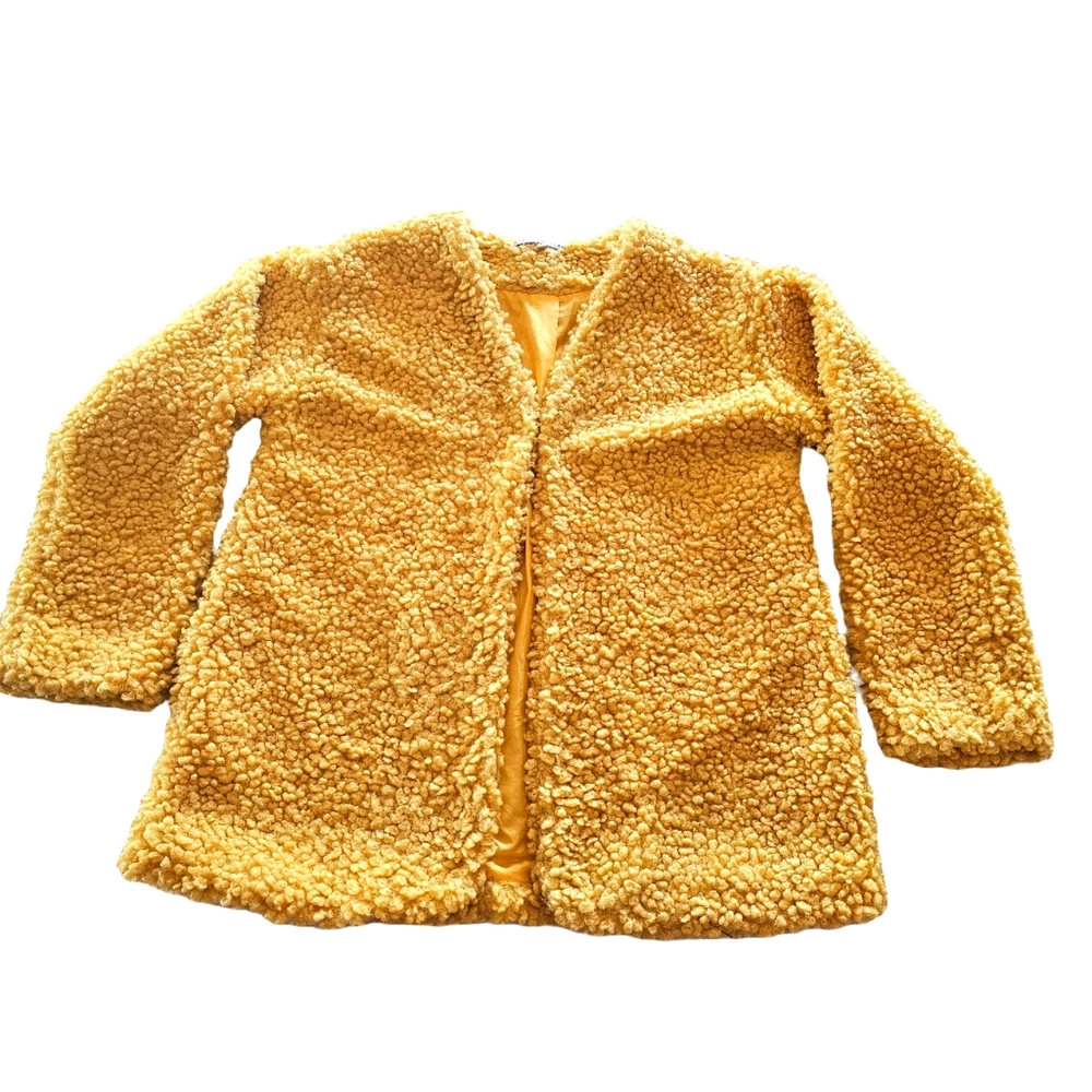 Funky Teddy Bear Curly Yellow Statement Jacket From English Factory